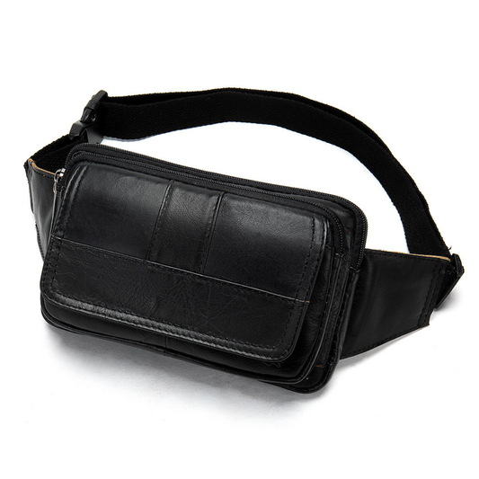 Borseta piele naturala unisex crossbody antifurt Urban Edge Busy Lady & Gentleman negru