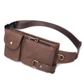 Borsetă unisex Velo, piele naturală catifelată, buzunare antifurt, BUSY LDY & GTM® maro