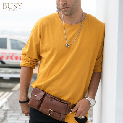 Borseta piele naturala unisex crossbody antifurt Velo Busy Lady & Gentleman maro