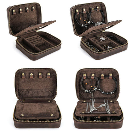 Cutie colectie bijuterii, din piele naturala Crazy Horse, Riad BUSY LDY & GTM® - coffee