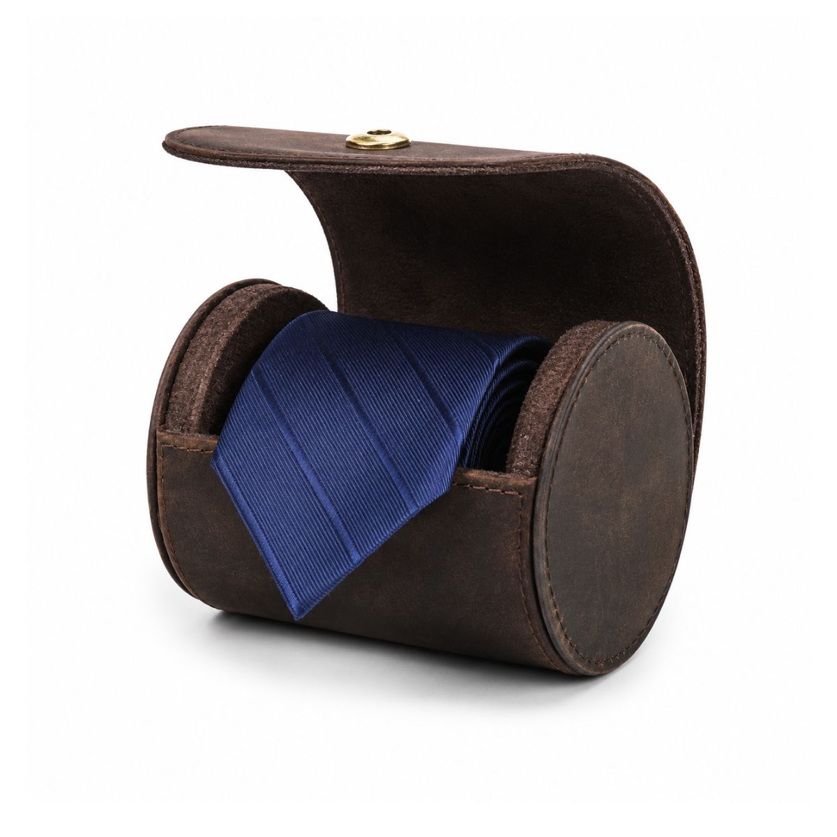Cutie cravata din piele naturala Crazy Horse, BUSY LDY & GTM® - coffee