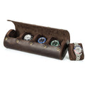 Cutie pentru colecția de ceasuri din piele naturală Crazy Horse | Watch Roll Premium pentru 4 ceasuri | BUSY LDY & GTM® Graal - coffee