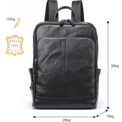 Rucsac din piele naturală Everest - Negru