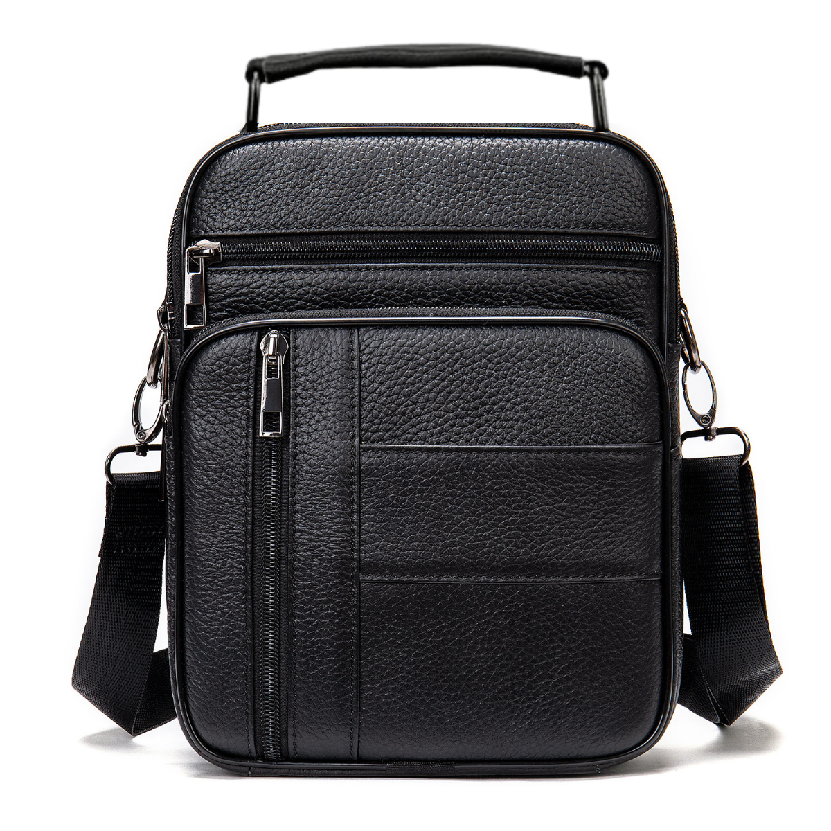 Geantă Bărbați Neagră din Piele Naturală Creed, 2 Compartimente principale, BUSY LDY & GTM®