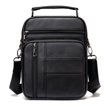 Geantă Bărbați Neagră din Piele Naturală Creed, 2 Compartimente principale, BUSY LDY & GTM®