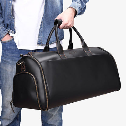 Geanta voiaj piele naturala sala avion business garderoba Atlas Busy Lady & Gentleman negru