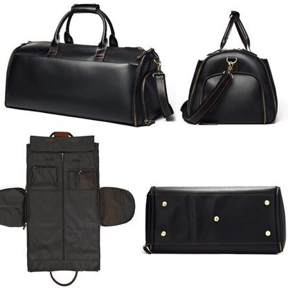 Geanta voiaj piele naturala sala avion business garderoba Atlas Busy Lady & Gentleman negru