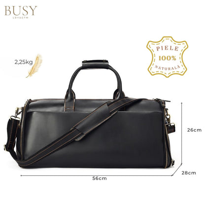 Geanta voiaj piele naturala sala avion business garderoba Atlas Busy Lady & Gentleman negru