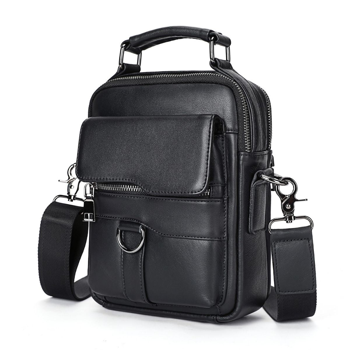 Geantă bărbați Ginn din piele naturală neagră – spațioasă, versatilă, stil business | BUSY LDY & GTM®