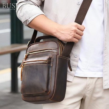 Geantă bărbați Noble din piele naturală Crazy Horse – stil autentic, rezistență premium | BUSY LDY & GTM®