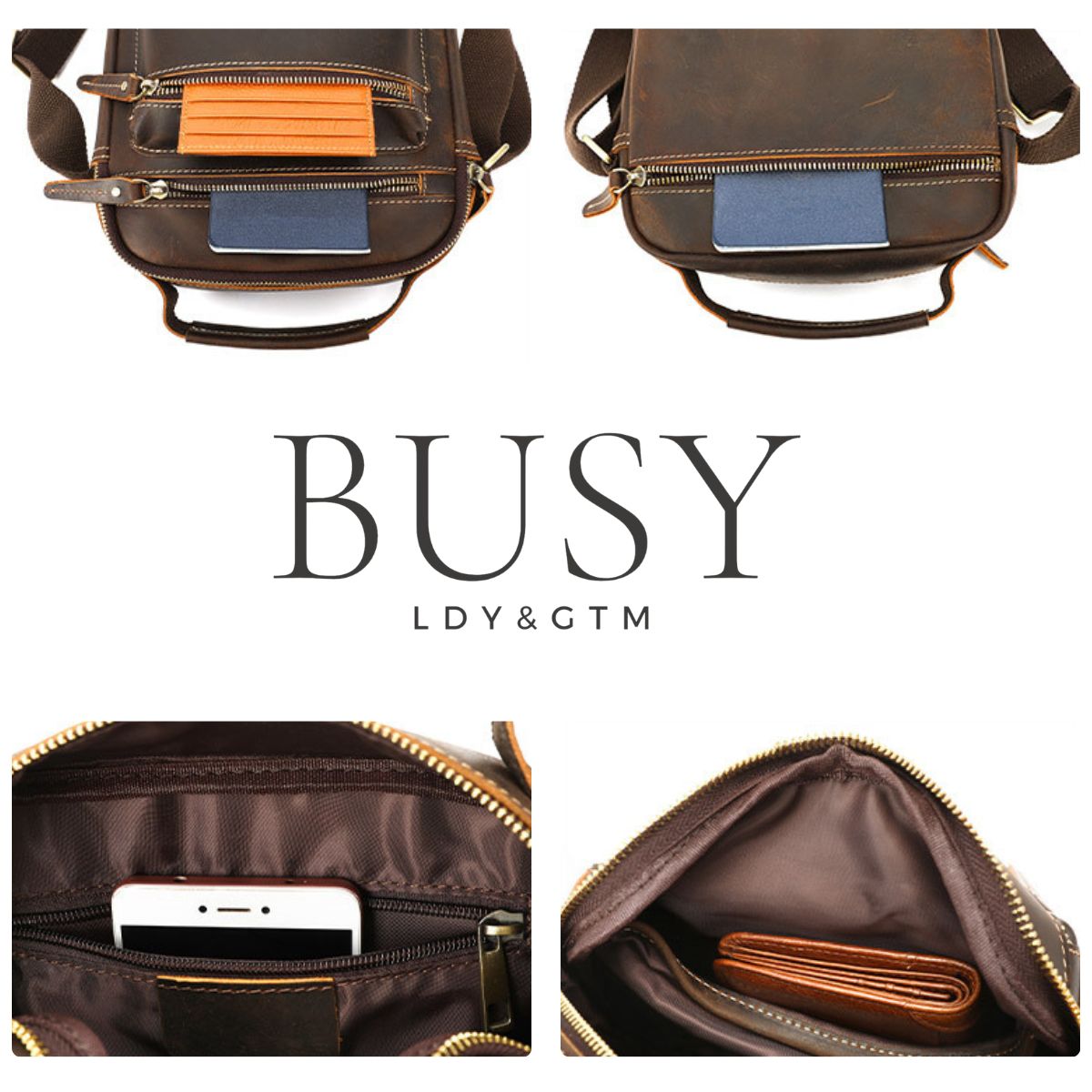 Geantă bărbați Noble din piele naturală Crazy Horse – stil autentic, rezistență premium | BUSY LDY & GTM®