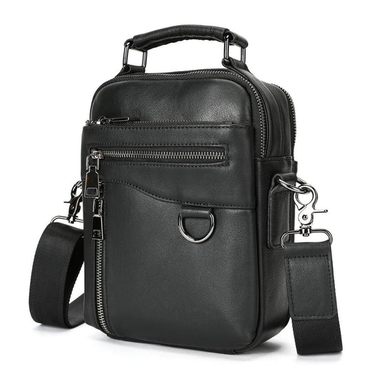 Geantă bărbați Uncle B din piele naturală neagră – organizare maximă pentru zi de zi | BUSY LDY & GTM®