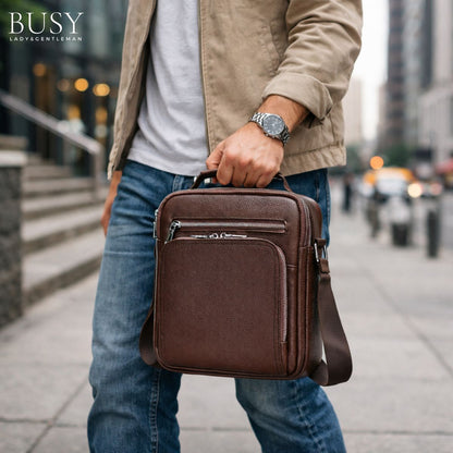 Geantă bărbați Peter din piele naturală – stil urban, organizare inteligentă | BUSY LDY & GTM®