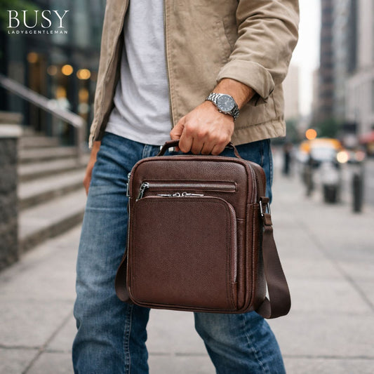 Geantă bărbați Peter din piele naturală – stil urban, organizare inteligentă | BUSY LDY & GTM®