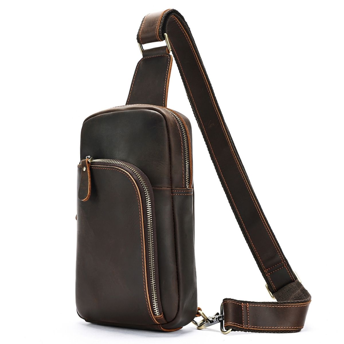 Geantă crossbody Link din piele naturală Crazy Horse – libertate de mișcare, stil autentic | BUSY LDY & GTM®