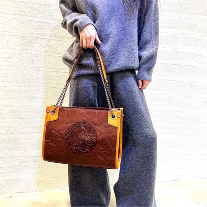 Geantă dama din piele naturală BUSY Lady & Gentleman® Atena - coffee