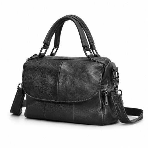 Geantă dama din piele naturală Sara - Dark Grey