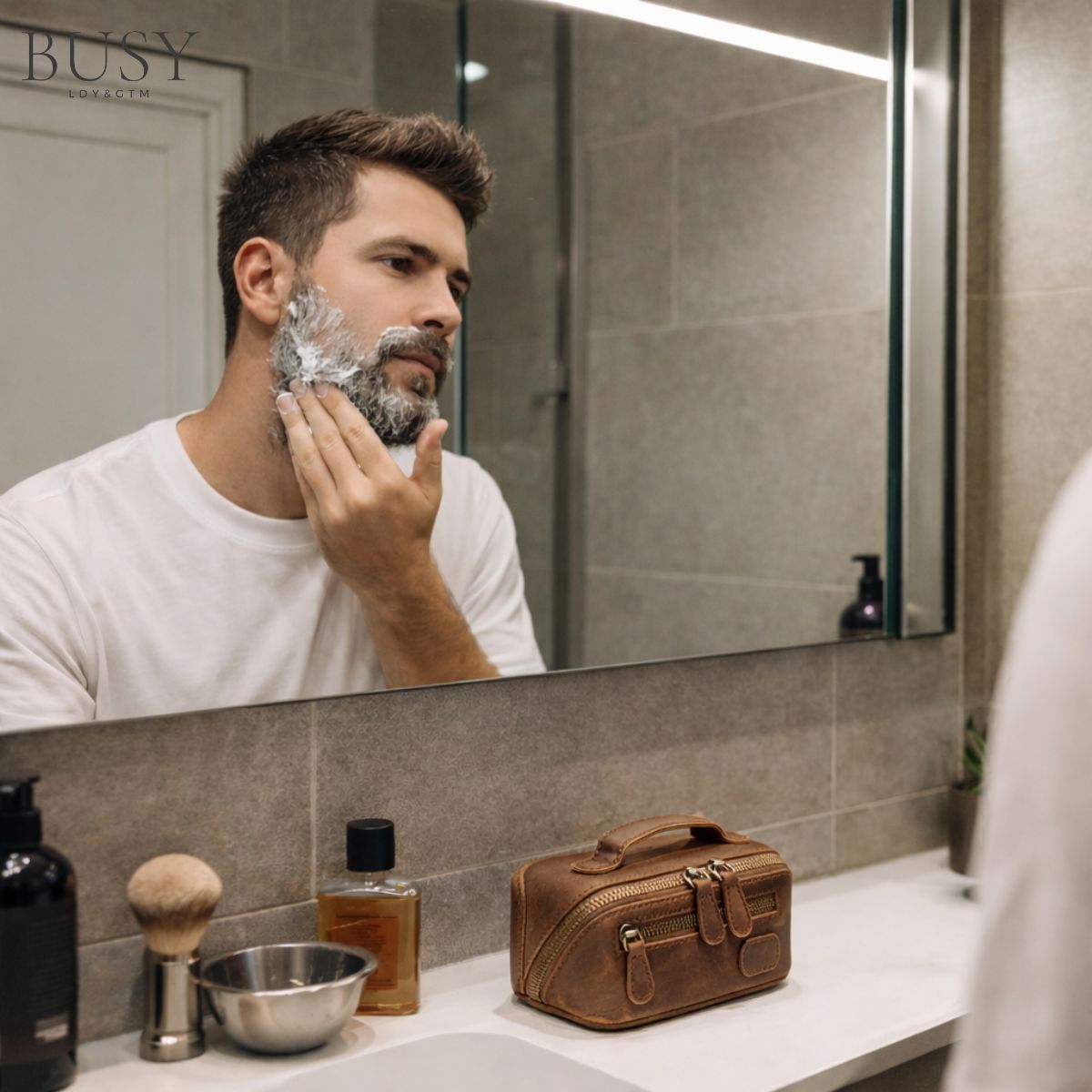 Geantă pentru cosmetice Sole din piele naturală Crazy Horse – organizare premium pentru voiaj | BUSY LDY & GTM®