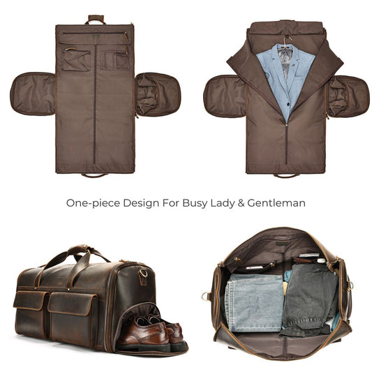 Geanta voiaj piele naturala garderoba Busy Lady & Gentleman® Atlas - dark coffee