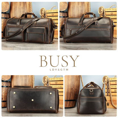 Geanta voiaj piele naturala garderoba Busy Lady & Gentleman® Atlas - dark coffee
