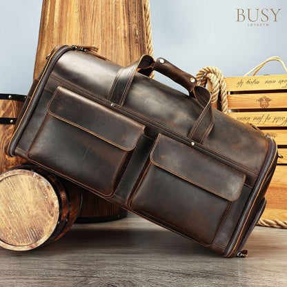 Geanta voiaj piele naturala garderoba Busy Lady & Gentleman® Atlas - dark coffee