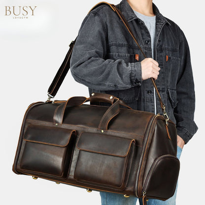 Geanta voiaj piele naturala garderoba Busy Lady & Gentleman® Atlas - dark coffee