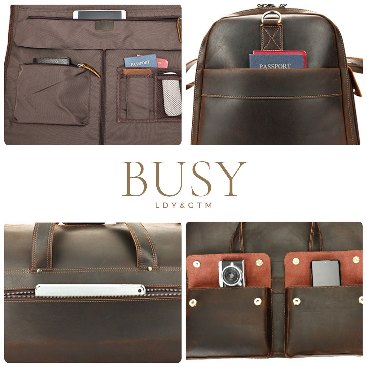 Geanta voiaj piele naturala garderoba Busy Lady & Gentleman® Atlas - dark coffee
