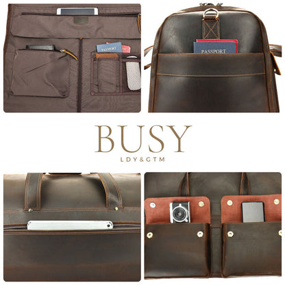 Geanta voiaj piele naturala garderoba Busy Lady & Gentleman® Atlas - dark coffee