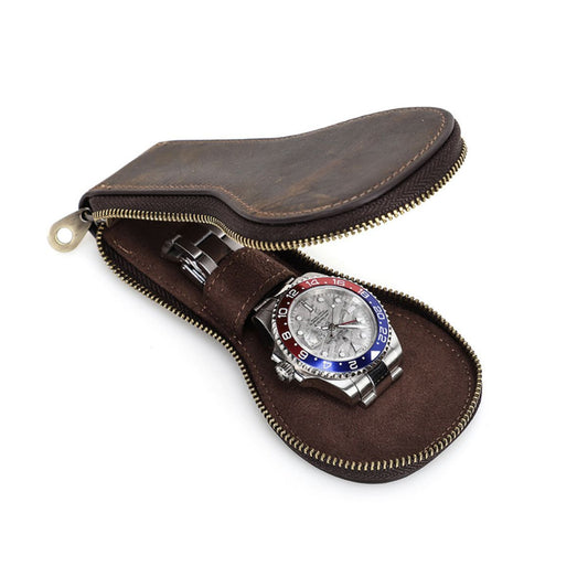 Husă ceas din piele naturala Crazy Horse, Skate BUSY LDY & GTM® - coffee