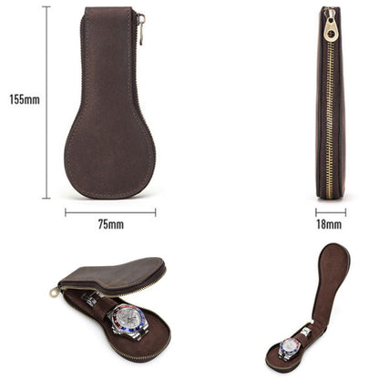 Husă ceas din piele naturala Crazy Horse, Skate BUSY LDY & GTM® - coffee