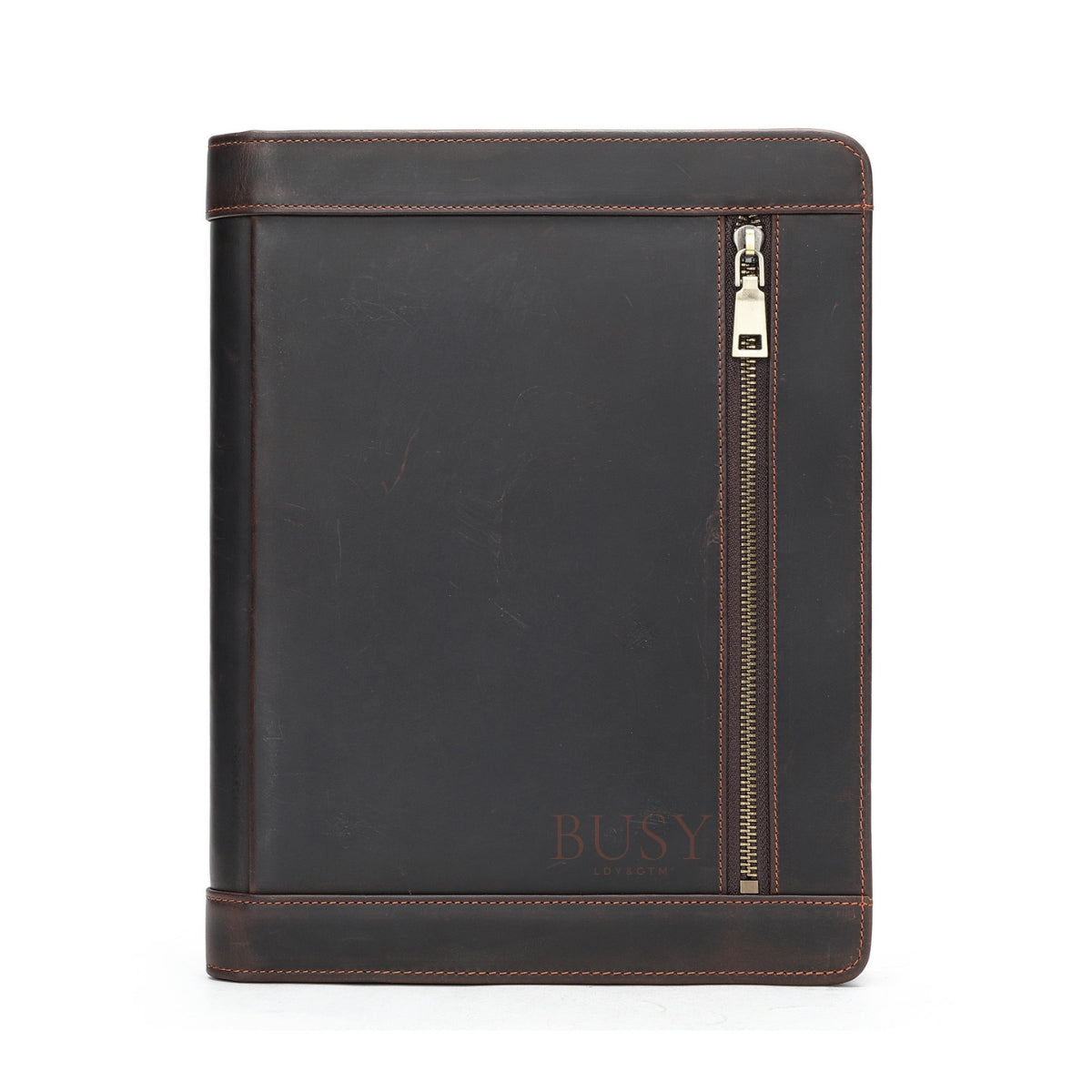 Mapa organizatoare din piele naturală, compartiment tableta - smartphone - Orion Business - coffee