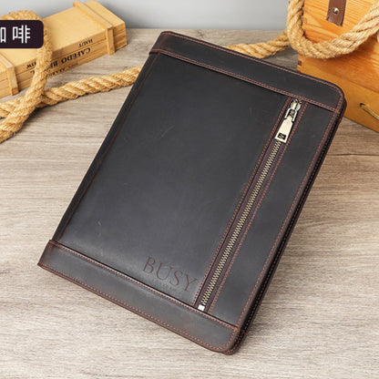 Mapa organizatoare din piele naturală, compartiment tableta - smartphone - Orion Business - coffee