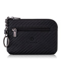 Portofel pouch din piele naturala mini cu fermoar Milano - negru carbon fiber