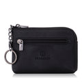 Portofel pouch din piele naturala mini cu fermoar Milano - negru