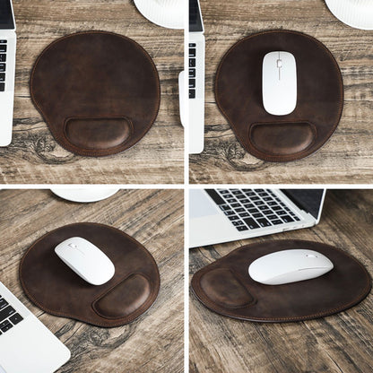 Mouse pad ergonomic din piele naturala Crazy Horse, BUSY LDY & GTM® - coffee