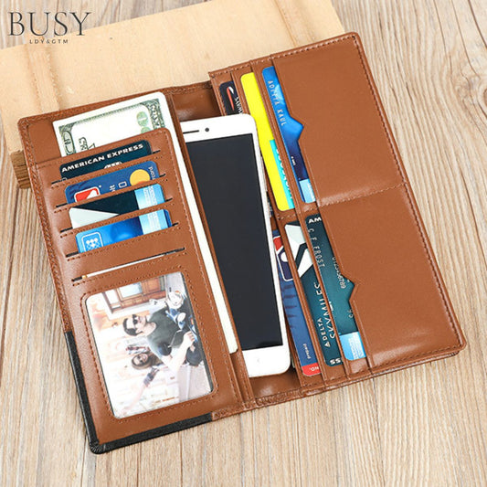 Portofel piele naturala smartphone RFID Nord Busy Lady & Gentleman maro negru