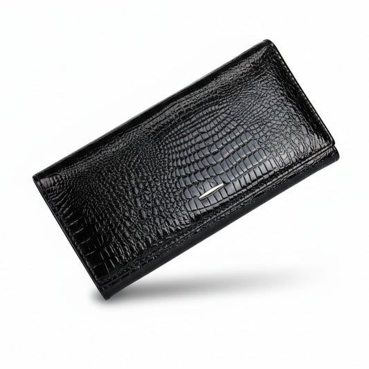 Portofel dama piele naturala lacuita Ruby elegant Busy Lady & Gentleman negru