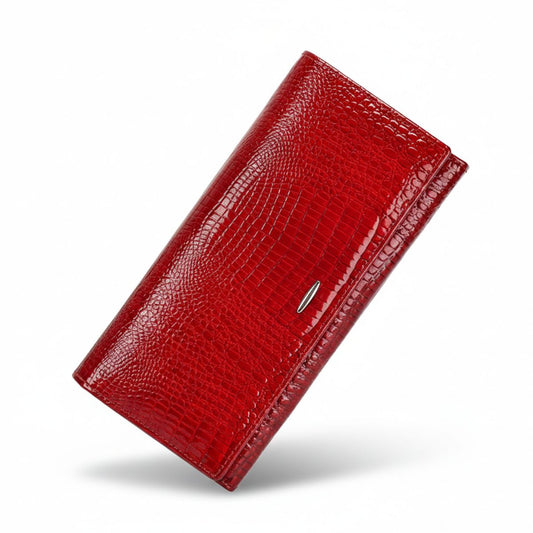 Portofel dama piele naturala lacuita Ruby elegant Busy Lady & Gentleman rosu