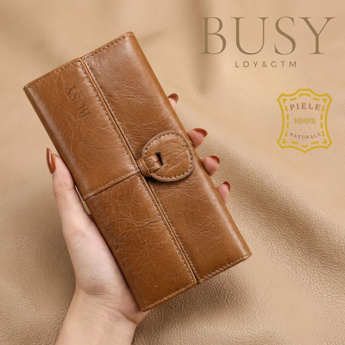 Portofel  dama din piele naturala, compartiment smartphone, Eva, Busy Lady & Gentleman - Maro