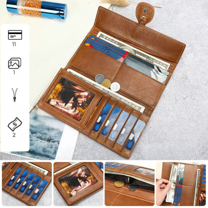 Portofel  dama din piele naturala, compartiment smartphone, Eva, Busy Lady & Gentleman - Maro