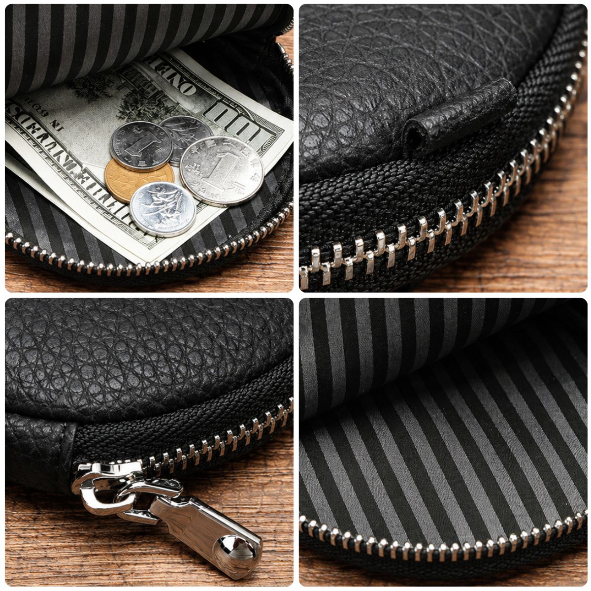 Portofel pouch din piele naturala Busy - maro
