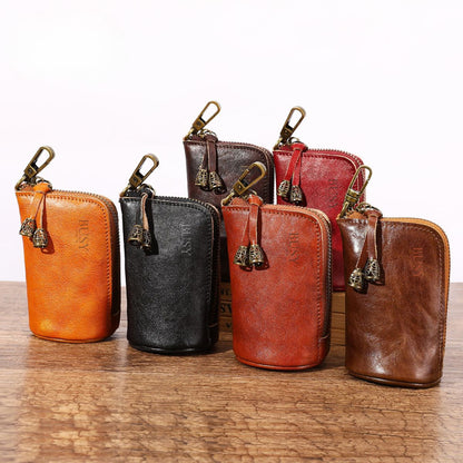 Portofel pouch din piele naturala BUSY - Maro