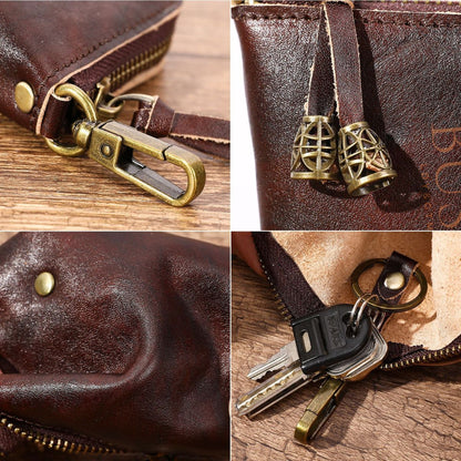 Portofel pouch din piele naturala BUSY - Maro
