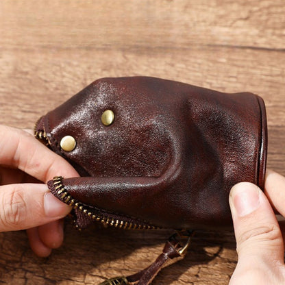 Portofel pouch din piele naturala BUSY - Maro