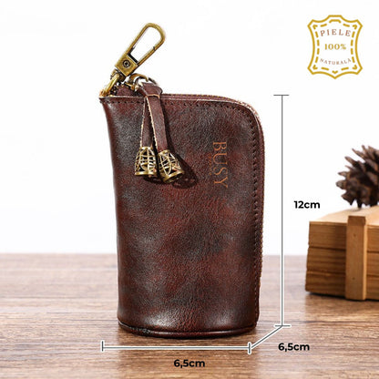Portofel pouch din piele naturala BUSY - Maro