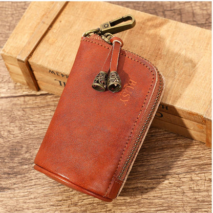 Portofel pouch din piele naturala BUSY - Maro