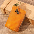 Portofel pouch din piele naturala BUSY - D.Orange