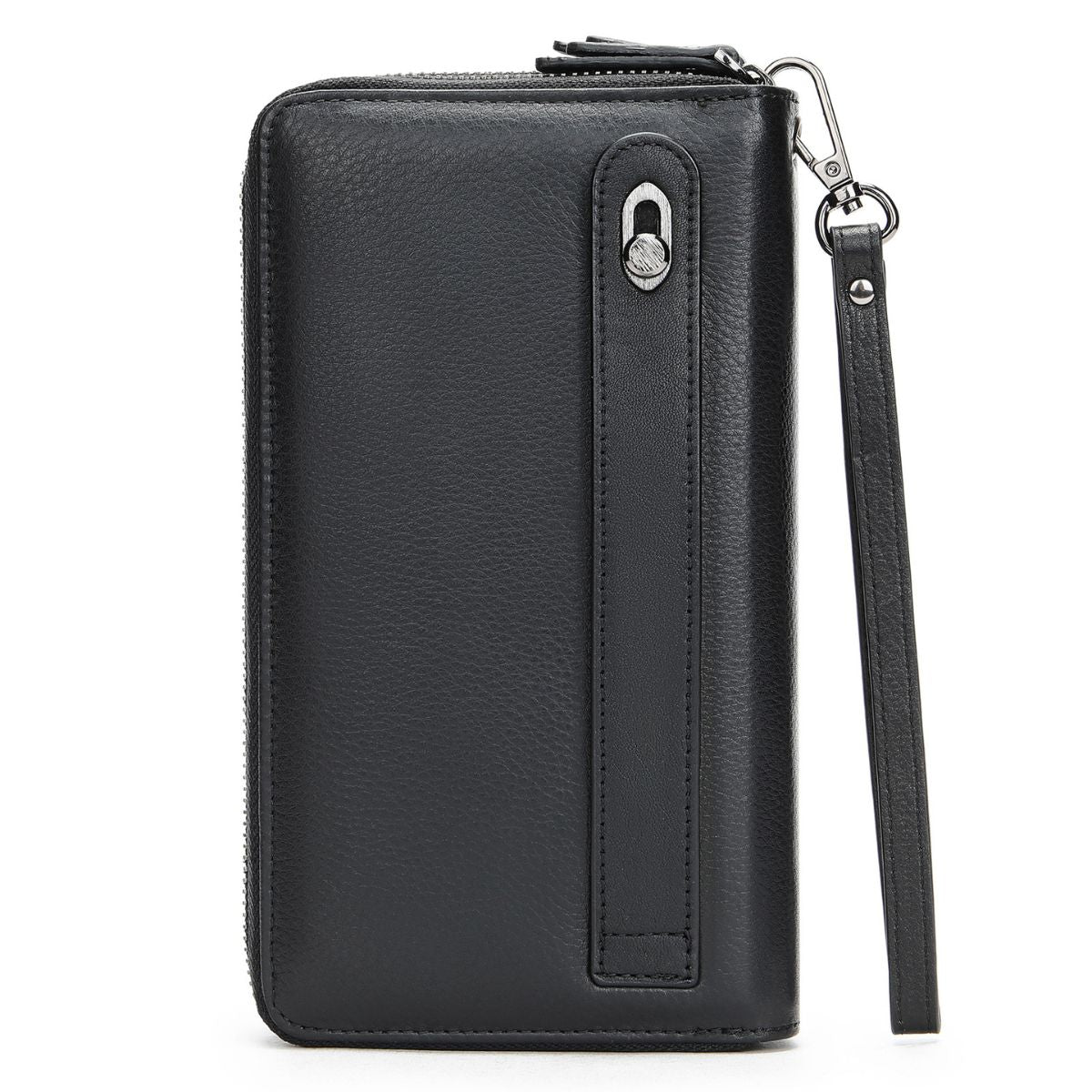 Portofel mare tip geanta mana piele naturala Hold Busy Lady & Gentleman negru
