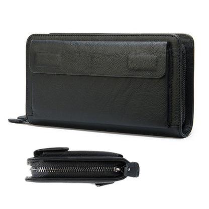 Portofel mare tip geanta mana piele naturala smartphone Smart Hold Busy Lady & Gentleman negru