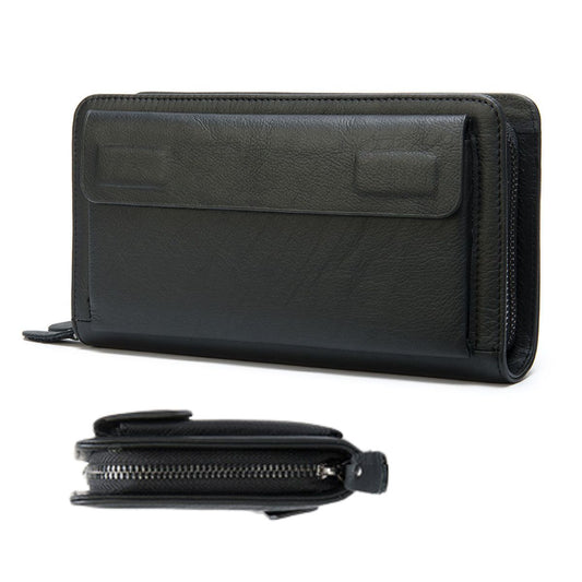 Portofel mare tip geanta mana piele naturala smartphone Smart Hold Busy Lady & Gentleman negru